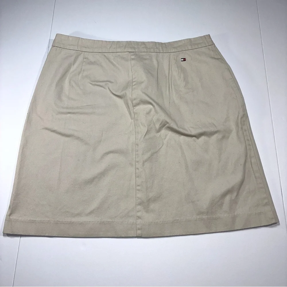 Tommy Hilfiger Women's Beige Khaki Chino Straight Skirt 16 hiking golf